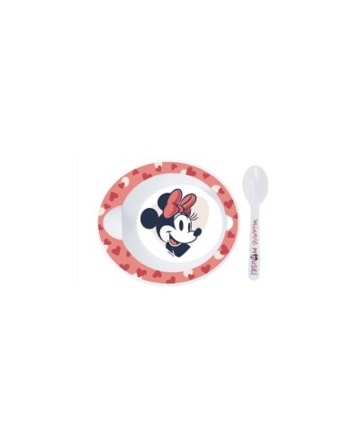 MINNIE ST10778 PIATTO+CUCCHIAIO PER MICROONDE