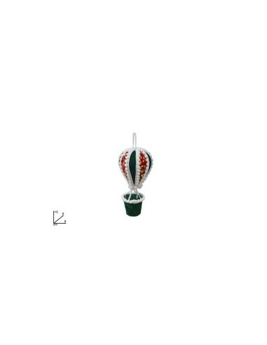 PENDENTE 312033 MONGOLFIERA 13CM VERDE CON PAILETTES