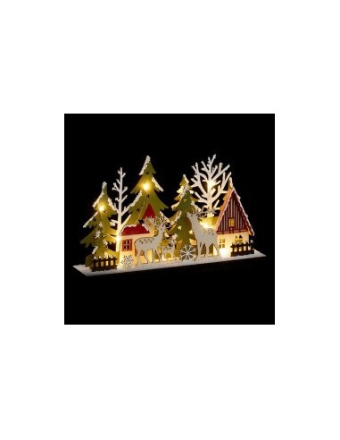 Decorazione Natalizia con Luci 30x6x17 cm in Polywood, Luminosa, Decorazioni per Natale