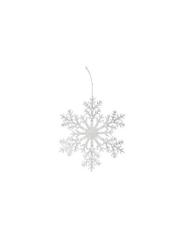 Pendente di Natale Fiocco di Neve, 30 cm, Bianco,  Accessorio per Albero di Natale, Decorazione Natalizia