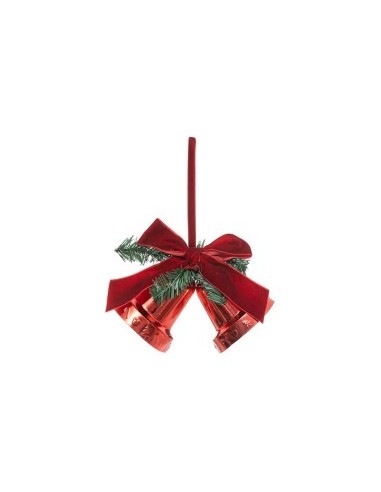 Pendente di Natale Campane Rosse, 20 cm, Decorazione Natalizia Elegante, Perfetta per Albero di Natale e Interni