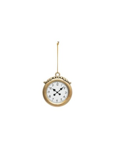 Pendente di Natale Orologio in Resina, 10 cm, Decorazione Elegante, Oro, Perfetto per Alberi e Addobbi Natalizi