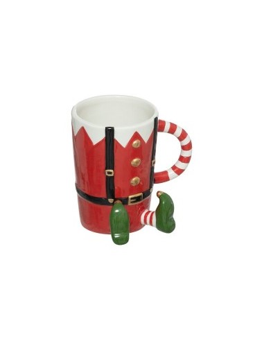 Tazza Mug di Natale Folletto 30cl, Ceramica, Decorazione Festiva, Idea Regalo, 11,3x8x11,6 cm