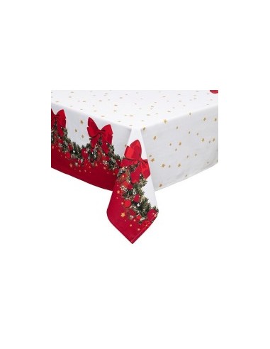 Tovaglia di Natale Ghirlanda 140x360 cm, Cotone, Decorazione Festiva, Elegante e Spaziosa, Idea Regalo