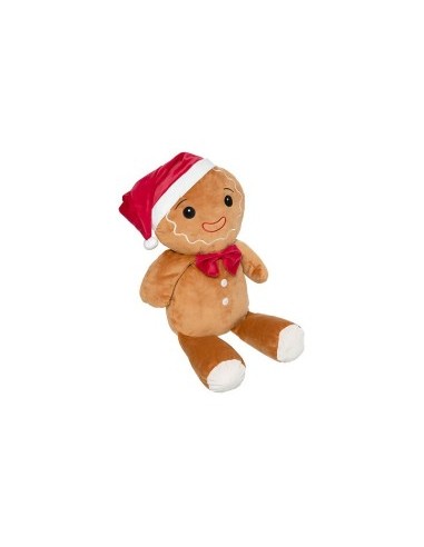 Peluche Pan di Zenzero di Natale H50cm Marrone, Decorazione Morbida e Accogliente, Perfetta per Festività e Regalo