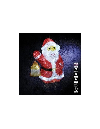 Babbo Natale di Natale con 40 Luci LED, 19x13x30 cm, Illuminazione Esterna Festiva, Decorazione Natalizia Luminosa