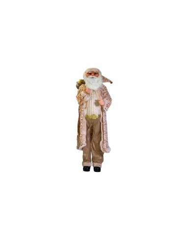 BABBO NATALE TESSUTO BIANCO/ORO H180CM