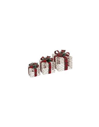 PACCO REGALO 195791 1 MIS TARTAN CON LUCI 15X15X18CM