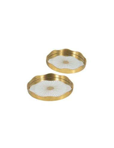 VASSOIO 802318 2 MIS PVC/VETRO D39,5CM ORO