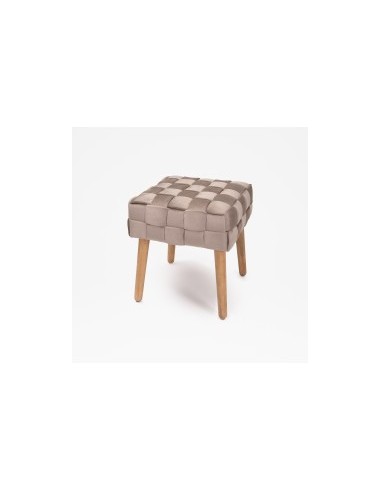 POUF 13730026 FANGO 41X41X45CM VELLUTO INTRECCIO