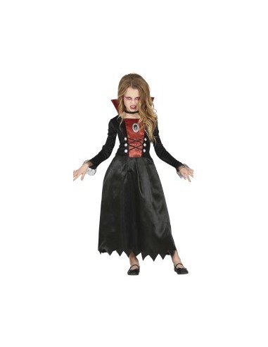 Costume Vampira, Abito Taglia 7-9 Anni, Tema Halloween, Vampiri