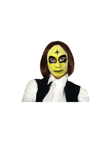 Maschera Donna PVC con Croce, Accessorio Halloween