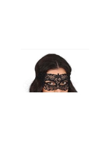 Maschera Nera in Pizzo, Accessorio Elegante per Halloween