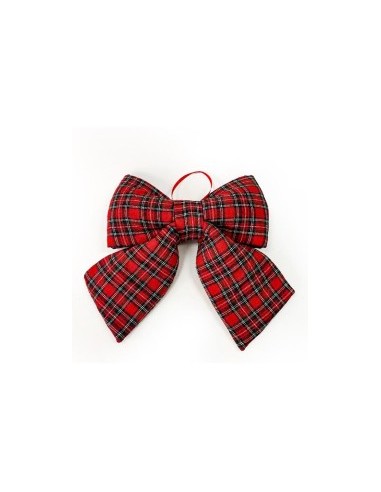 Fiocco Tartan di Natale 40x29cm da Appendere - La Magia di Natale a casa tua