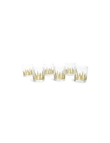 Set di 6 Bicchieri Royal Gold Tree 300cc Oro di Natale - La Magia di Natale a tavola