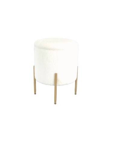 POUF 106327 MARVY VELLUTO BIANCO 42X53,5CM