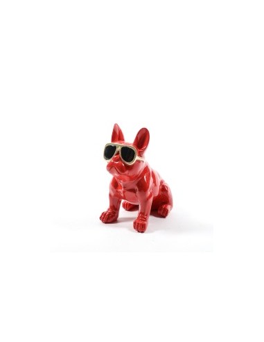 FIGURA BULLDOG 16908 ROSSO 13X21X22CM RESINA