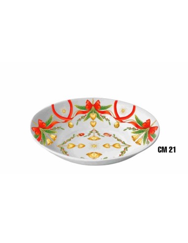 PIATTO FONDO 1645-3252 21CM NATALE FIOCCHI