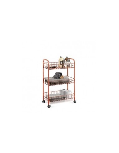 LUGANO COPPER CARRELLO 3 PIANI 41X23X63CM METALTEX su TreG Ingrosso