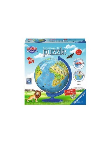 PUZZLE 3D GLOBO GEOGRAFICO 180PZ 12340 RAVENSBURGER su TreG Ingrosso