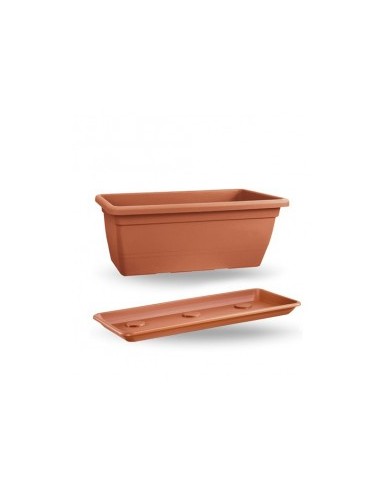 ANTHEA FIORIERA CON SOTTOCASSETTA 80CM COLORE TERRACOTTA su TreG In...