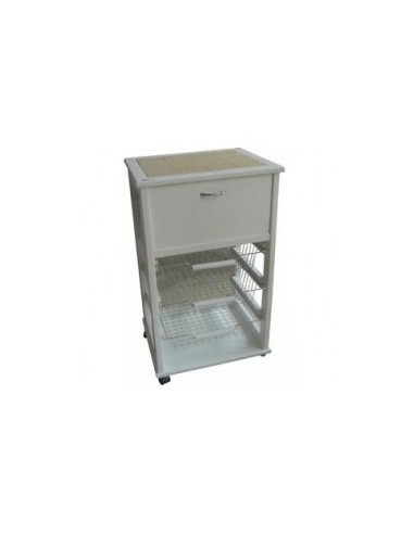 CARRELLO VESUVIO PORTAPANE BIANCO 48X38X83 CM MASLEGNO su TreG Ingr...