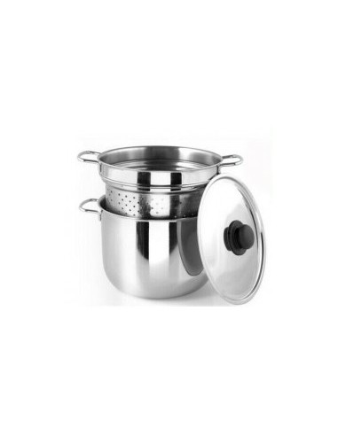 PENTOLA CUOCIPASTA IN ACCIAIO INOX CON COPERCHIO D.22 CM GNALI su T...