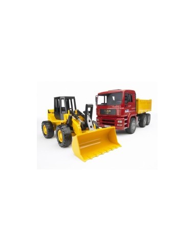 MAN CAMION CON ESCAVATORE 02752 BRUDER SPIELWAREN su TreG Ingrosso