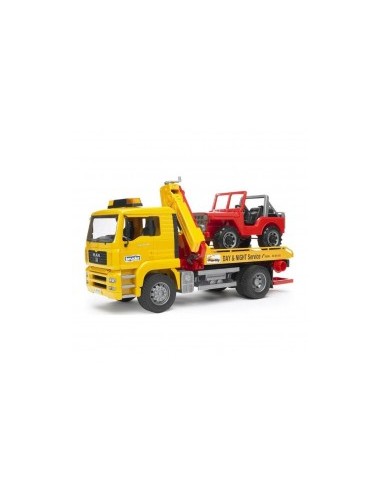 CAMION MAN TGA41440 CON JEEP 2750 BRUDER SPIELWAREN su TreG Ingrosso