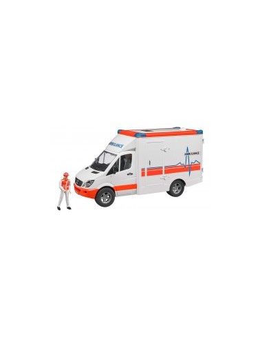 AMBULANZA MERCEDES SPRINTER CON AUTISTA 2536 BRUDER SPIELWAREN su T...