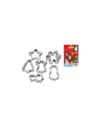 GUARDINI TAGLIABISCOTTI NATALE SET 6 PZ 15654 su TreG Ingrosso