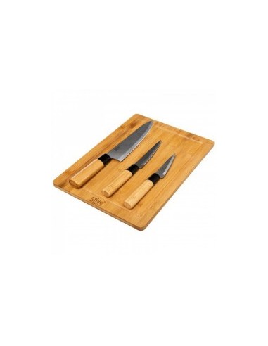 TAGLIERE BAMBOO 35X25CM CON COLTELLI su TreG Ingrosso