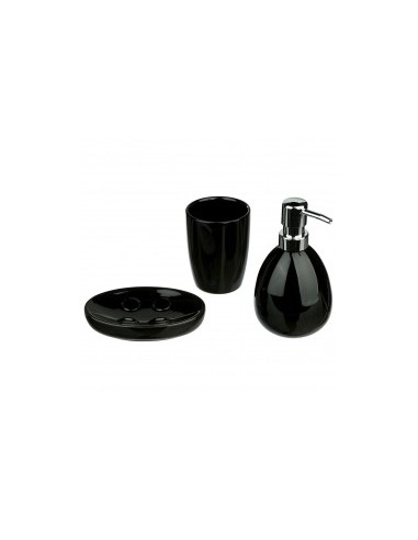 SET 3 ACCESSORI BAGNO SUN NERO su TreG Ingrosso