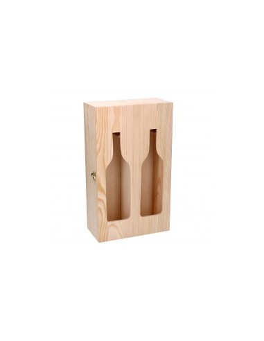 PORTABOTTIGLIE LEGNO 2P CON ESPOSITORE 36X21X11CM su TreG Ingrosso