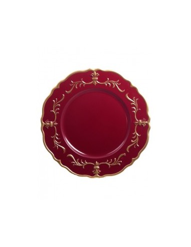 SOTTOPIATTO 130831 BURGUNDY/ORO 33CM PVC