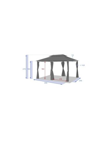 GAZEBO 159742 THIRA 4X3 ARDESIA su TreG Ingrosso