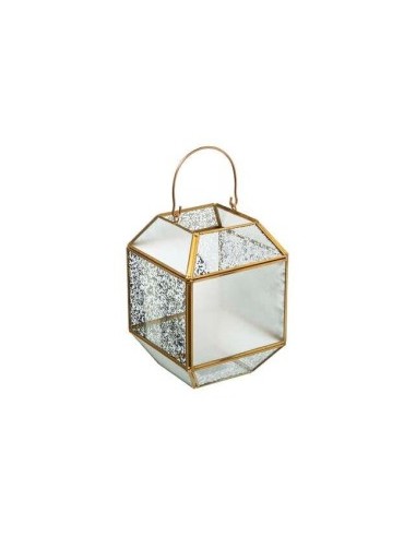 LANTERNA 175982 GEOMETRICA VETRO 14X14X20CM su TreG Ingrosso