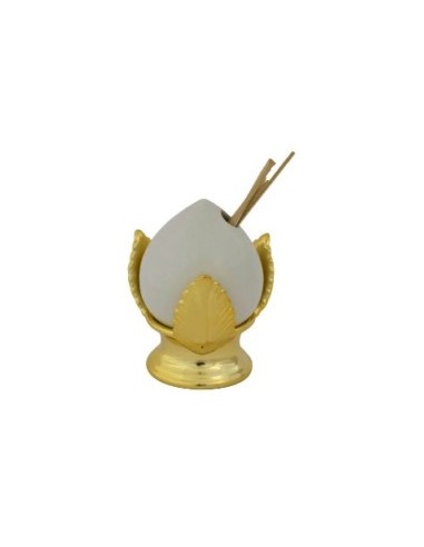 PUMO 589373 PORTAPROFUMO 13CM BIANCO BASE ORO su TreG Ingrosso