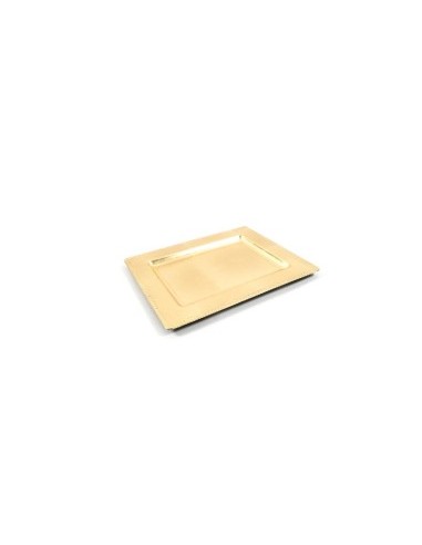 VASSOIO ORO IN PLASTICA 31,5X25X1,5CM su TreG Ingrosso