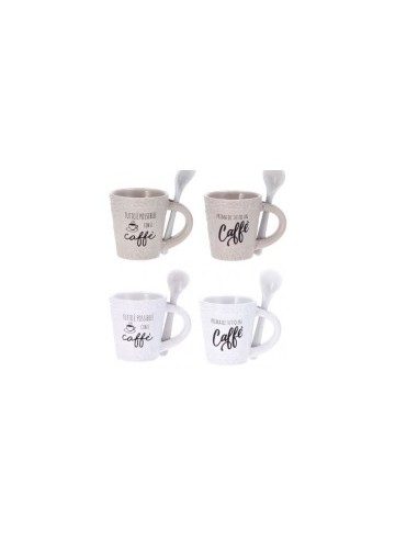 TAZZA MUG 78695 CON CUCCHIAIO 6X7CM ASSORTITO su TreG Ingrosso