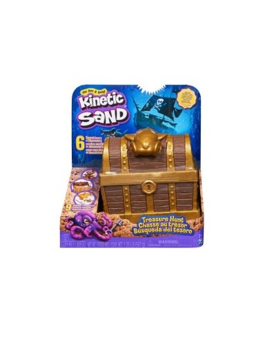 Kinetic Sand, Playset Caccia al Tesoro con Sabbia Dorata e Marrone, 9 Tesori Nascosti, Gioco per Bambini 3+ Anni