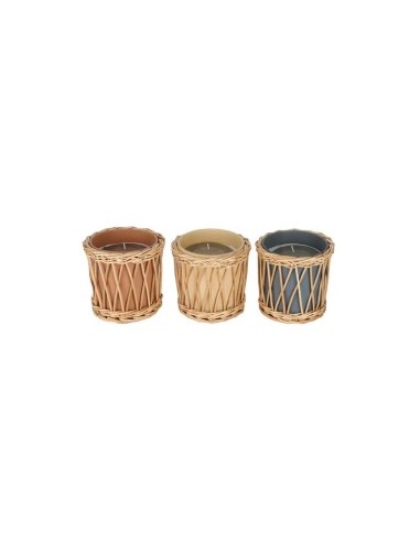 CANDELA VE206208 RATTAN/VETRO 270GR ASSORTITO