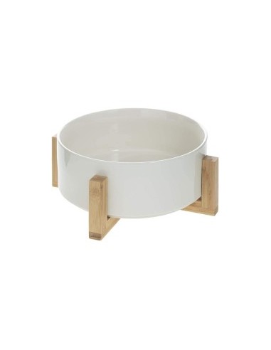 INSALATIERA IN CERAMICA CON BASE IN BAMBOO DIAMETRO 23 CM su TreG I...