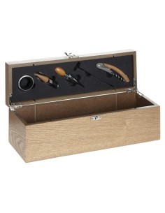 SET 5PZ SOMMELIER IN SCATOLA LEGNO 36X12X12CM su TreG Ingrosso