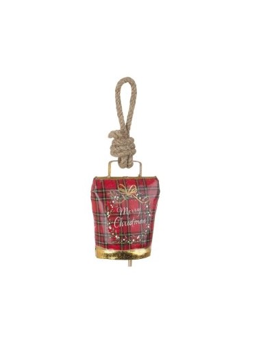 PENDENTE 0936636 WENDI CAMPANA TARTAN MERRYXMAS su TreG Ingrosso