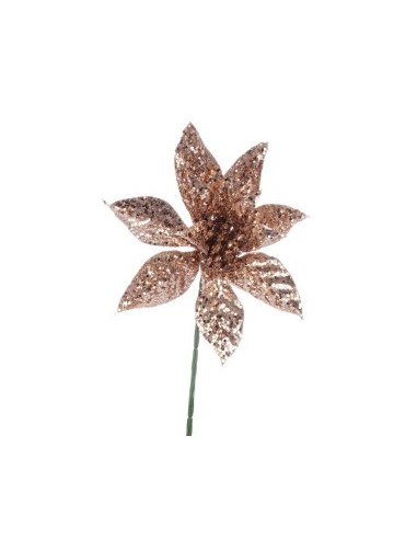 PICK POINSETTIA GAIA ORO ROSA H22,5CM su TreG Ingrosso