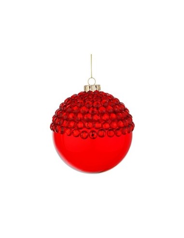 SFERA JEWEL VETRO 10CM ROSSO su TreG Ingrosso