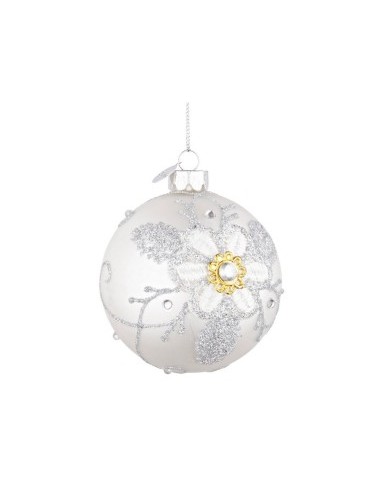 SFERA FLORET VETRO 8CM BIANCO su TreG Ingrosso