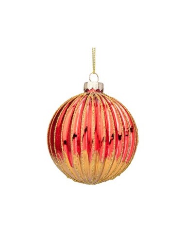 SFERA MODISH VETRO 8CM ROSSO/ORO su TreG Ingrosso