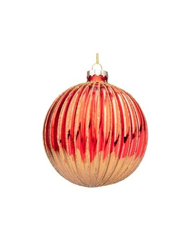 SFERA MODISH VETRO 10CM ROSSO/ORO su TreG Ingrosso